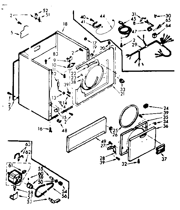 Kenmore 1107117031 cabinet assembly diagram