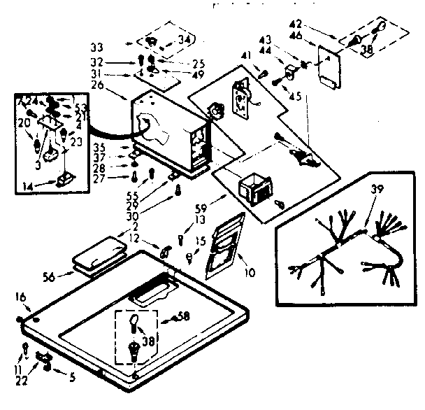 Kenmore 1107117031 top and console diagram