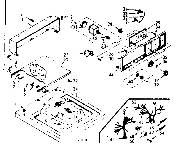 Kenmore 1107204101 top and console assembly diagram