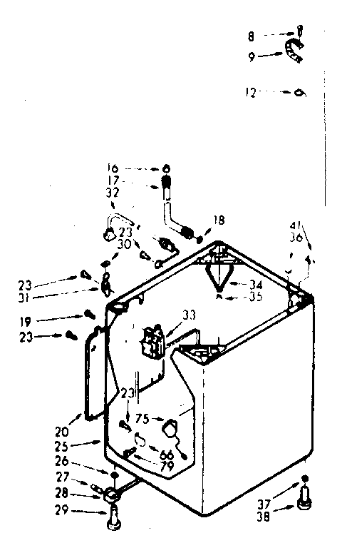 Kenmore 1107204202 cabinet parts diagram