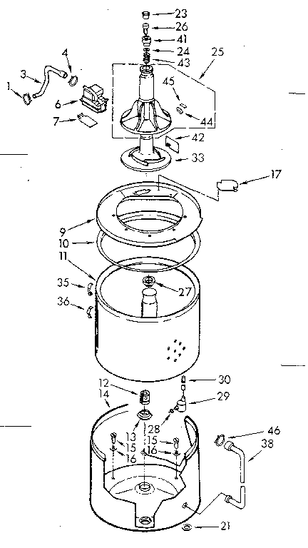 Kenmore 1107204202 tub and basket assembly diagram