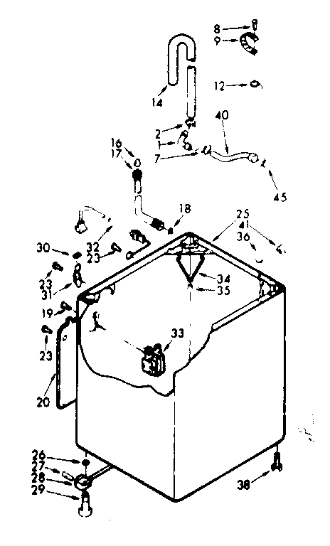 Kenmore 1107204302 cabinet parts diagram