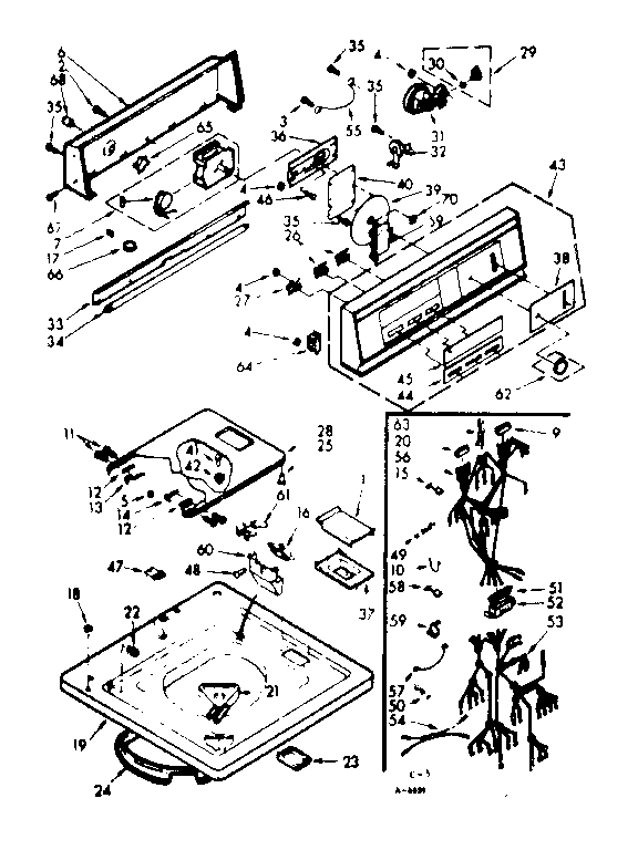 Kenmore 1107205801 top and console assembly diagram