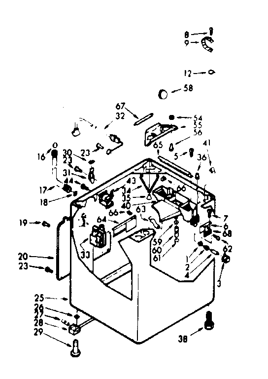 Kenmore 1107204903 cabinet parts diagram