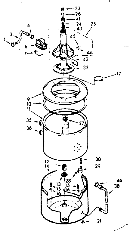 Kenmore 1107204903 tub & basket assembly diagram