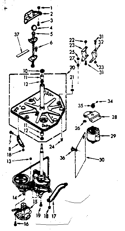 Kenmore 1107215610 drive system diagram