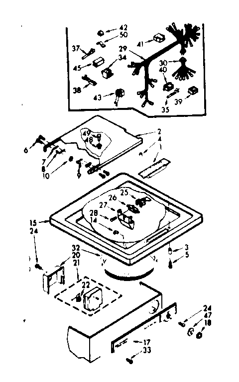 Kenmore 1107333901 top and console assembly diagram