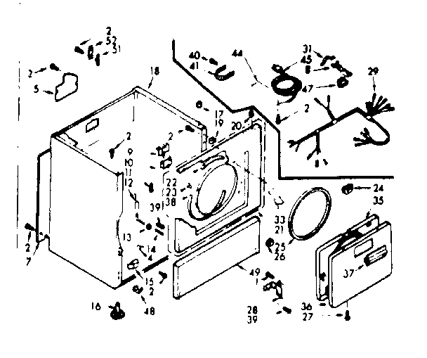 Kenmore 1107357620 cabinet assembly diagram