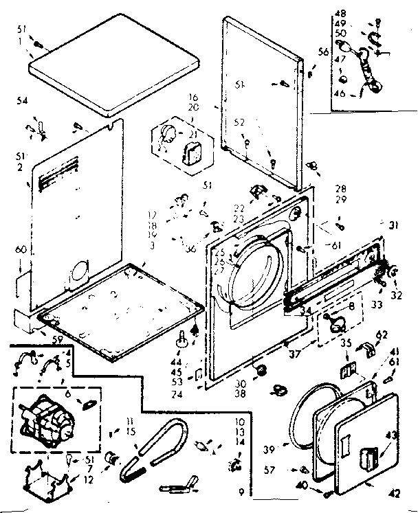 Kenmore 11078490100 cabinet assembly diagram
