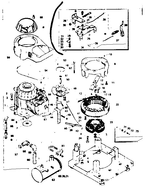 Craftsman 580323021 engine & alternator assembly diagram
