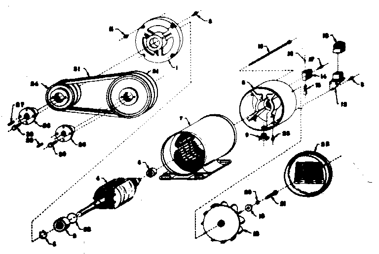 Craftsman 58057611 stator and pulley assembly diagram
