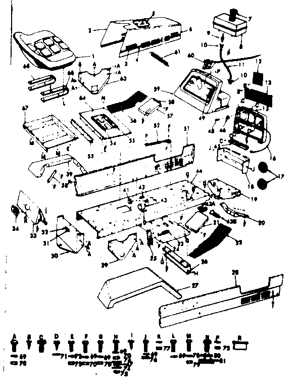 Craftsman 91725701 frame, dashboard, and seat assemblies diagram