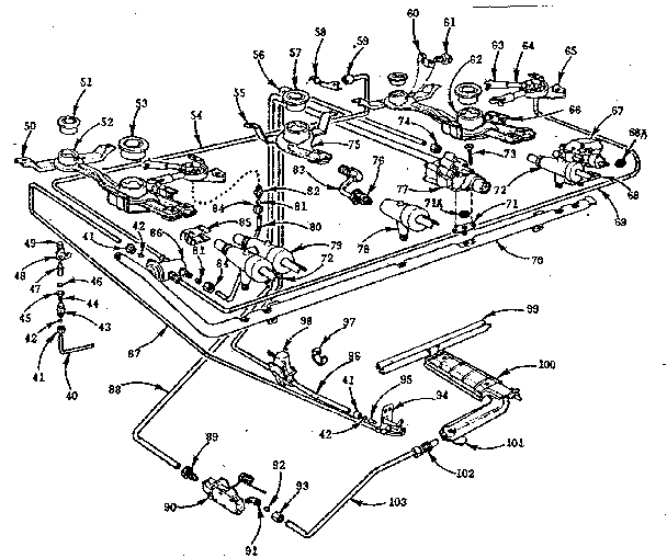Kenmore 103746611 burner section diagram