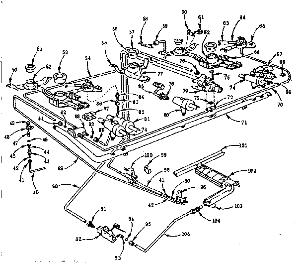 Kenmore 1037466110 burner section diagram
