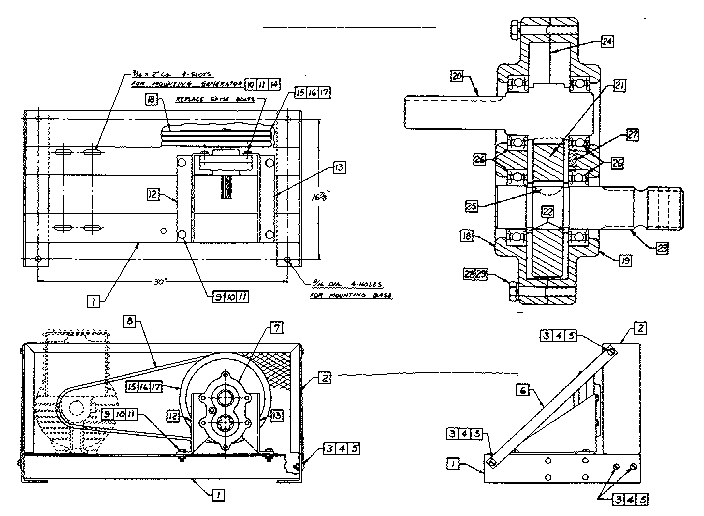 Craftsman 58031020 pto generator base kit-model 580.31020 diagram