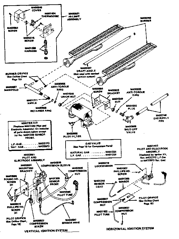 Huebsch 30CG gas heater assembly (automatic ignition) diagram