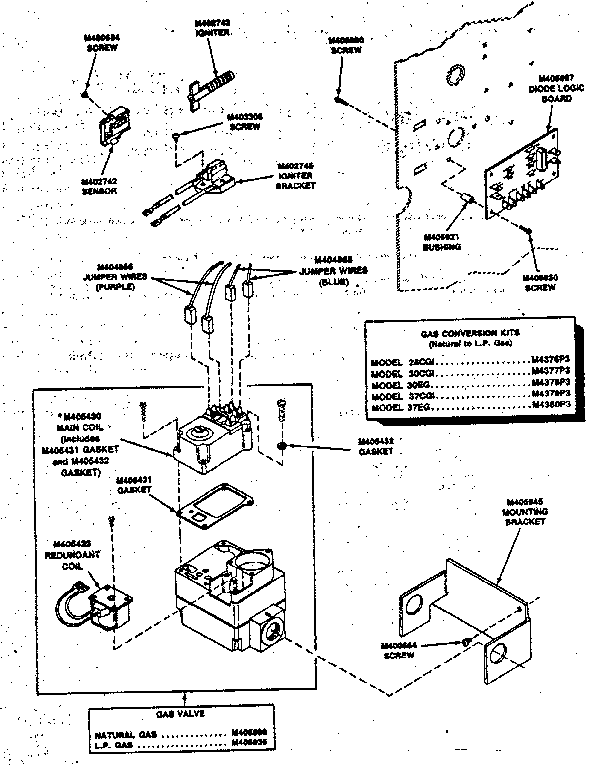 Huebsch 30CG burner assembly diagram