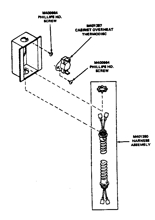 Huebsch 30CG cabinet high limit assembly (energy saver gas models only) diagram