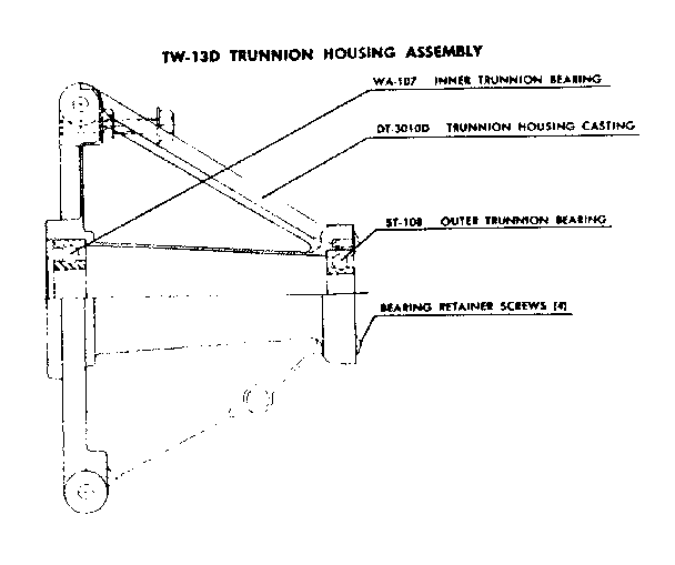Huebsch 30BG tw-13d trunnion housing assembly diagram
