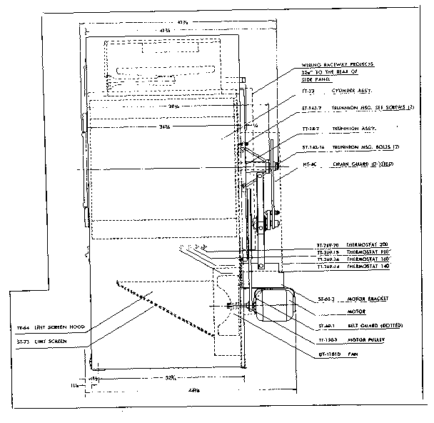 Huebsch 30BG tw-13d trunnion housing assembly diagram
