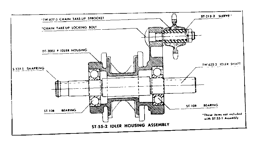 Huebsch 30BG st-55-2 idler housing assembly diagram