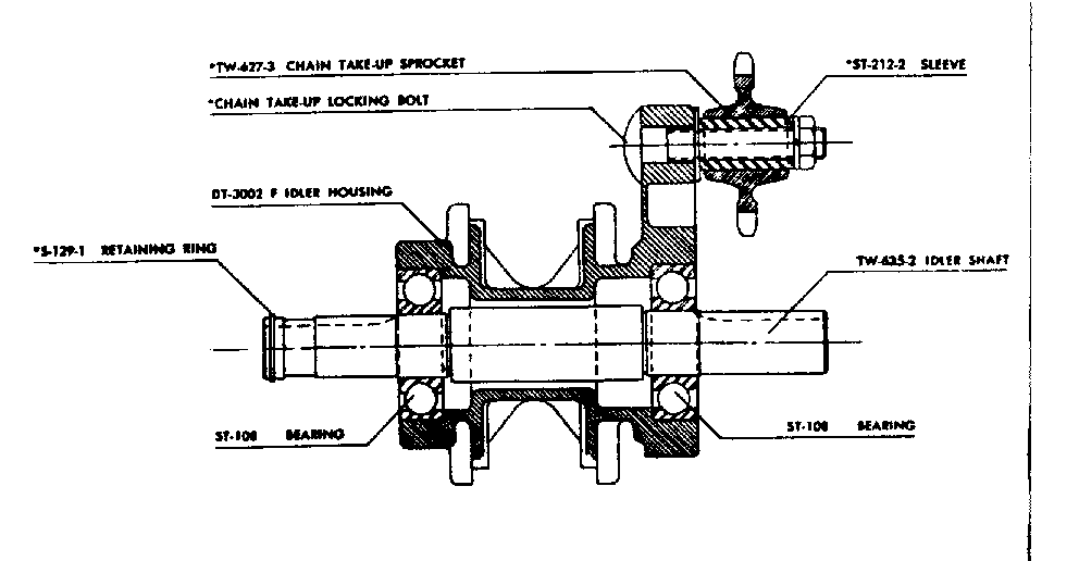Huebsch 37BG st-55-1 idler housing assembly diagram