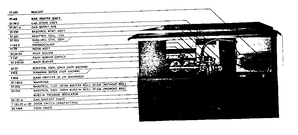Huebsch 37BG burner assembly diagram