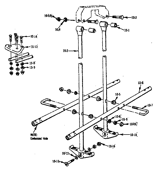Sears 70172105-81 glide ride assembly no. 10b diagram