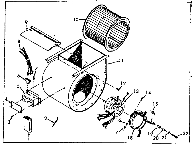 Kenmore 867763260 blower assembly diagram