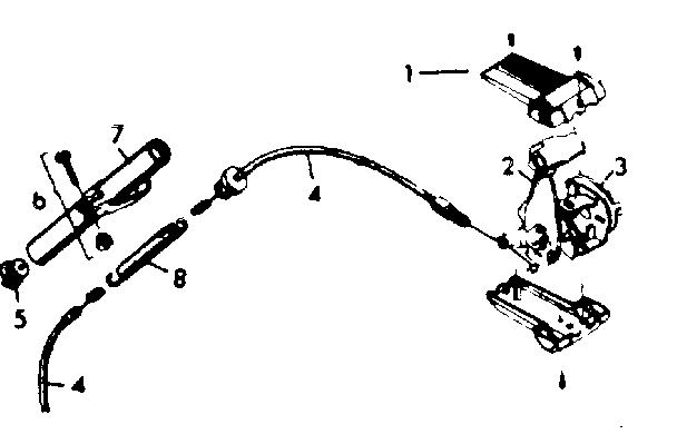 Sears 502459550 rear derailleur and-5-speed control diagram