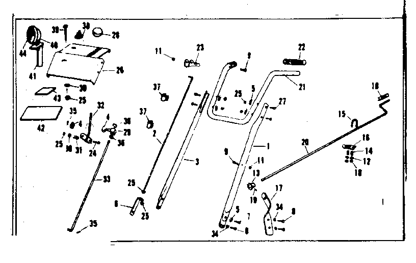 Craftsman 53682564 handle and control mount assembly diagram