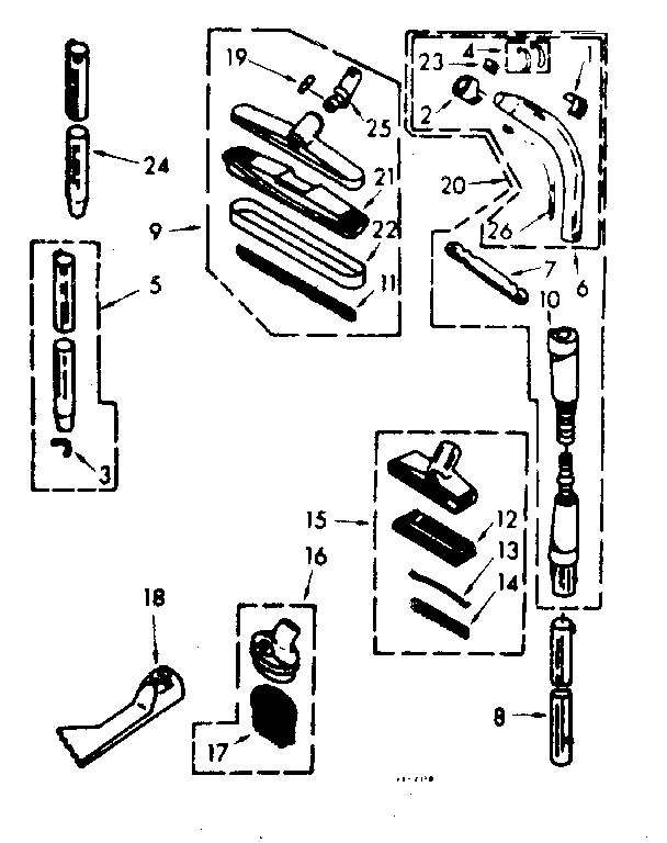 Kenmore 11629930 attachment parts diagram