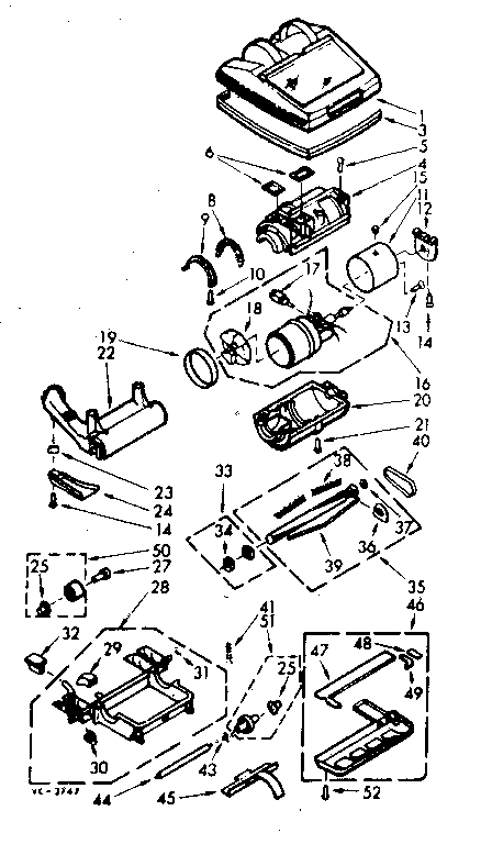 Kenmore 11630800 nozzle and motor diagram