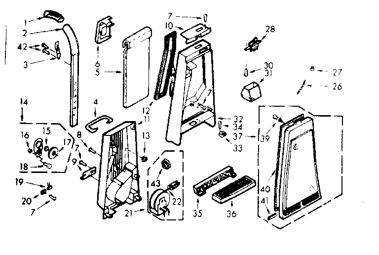 Kenmore 11630950 handle and bag housing diagram