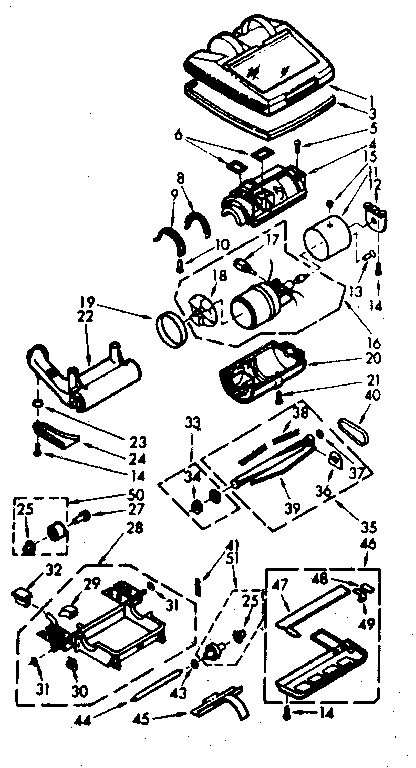 Kenmore 11630950 nozzle and motor diagram