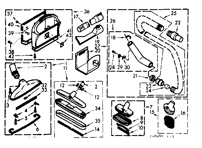 Kenmore 11640400 attachment parts diagram
