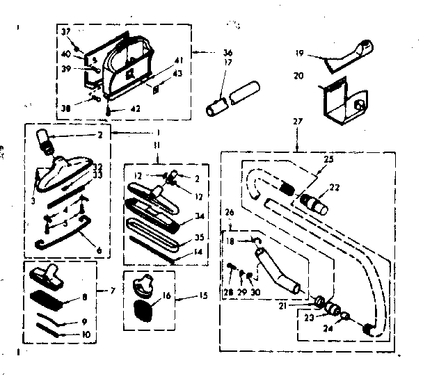 Kenmore 11640510 attachment parts diagram