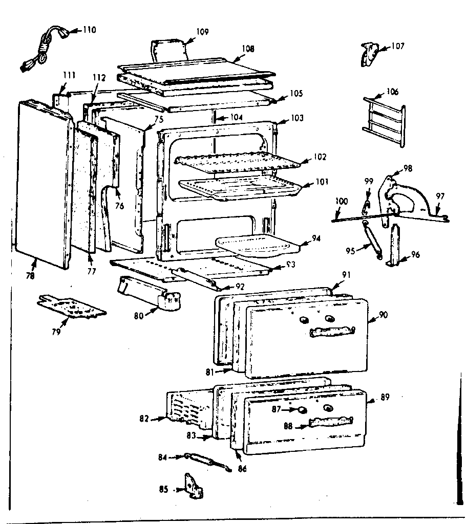 Kenmore 1037136334 body section diagram
