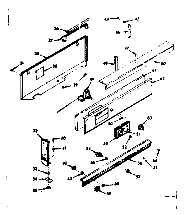 Kenmore 1037137040 backguard section diagram