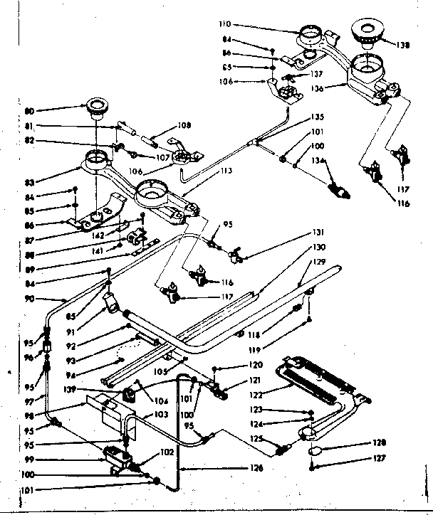Kenmore 1037137040 burner section diagram