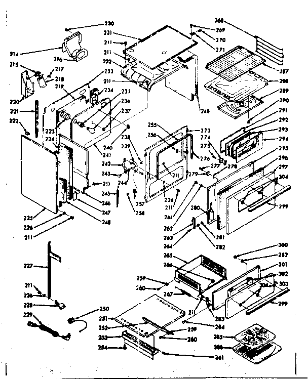 Kenmore 1037137040 body section diagram