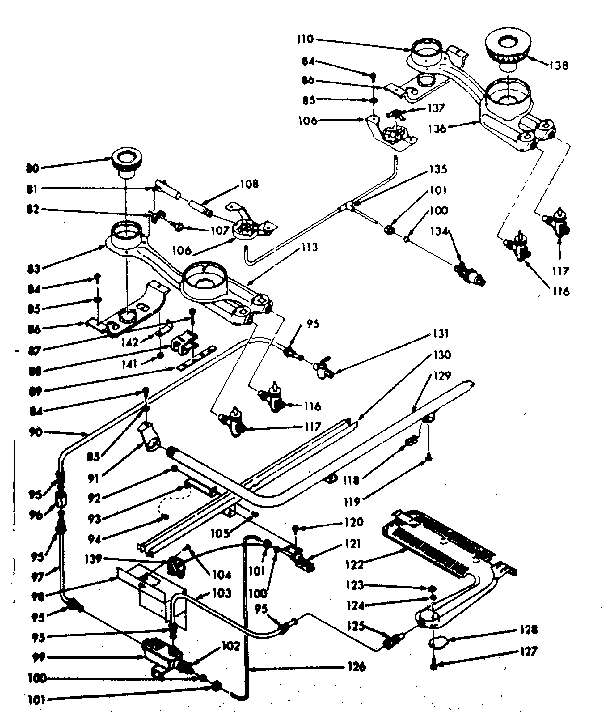 Kenmore 1037147000 burner section diagram