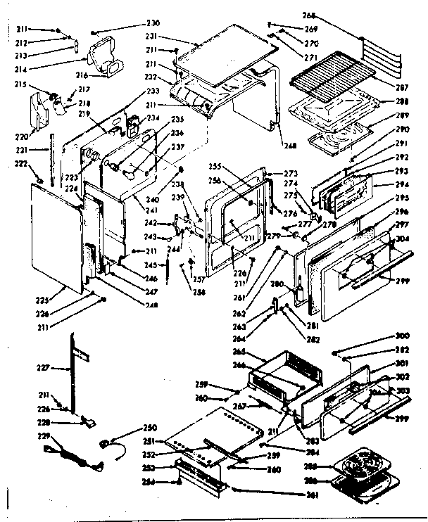 Kenmore 1037147021 body section diagram
