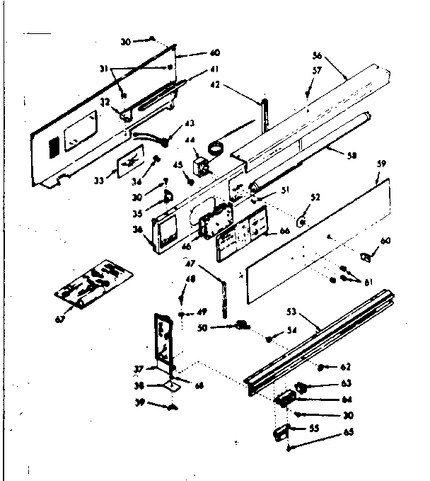 Kenmore 1037177040 backguard section diagram