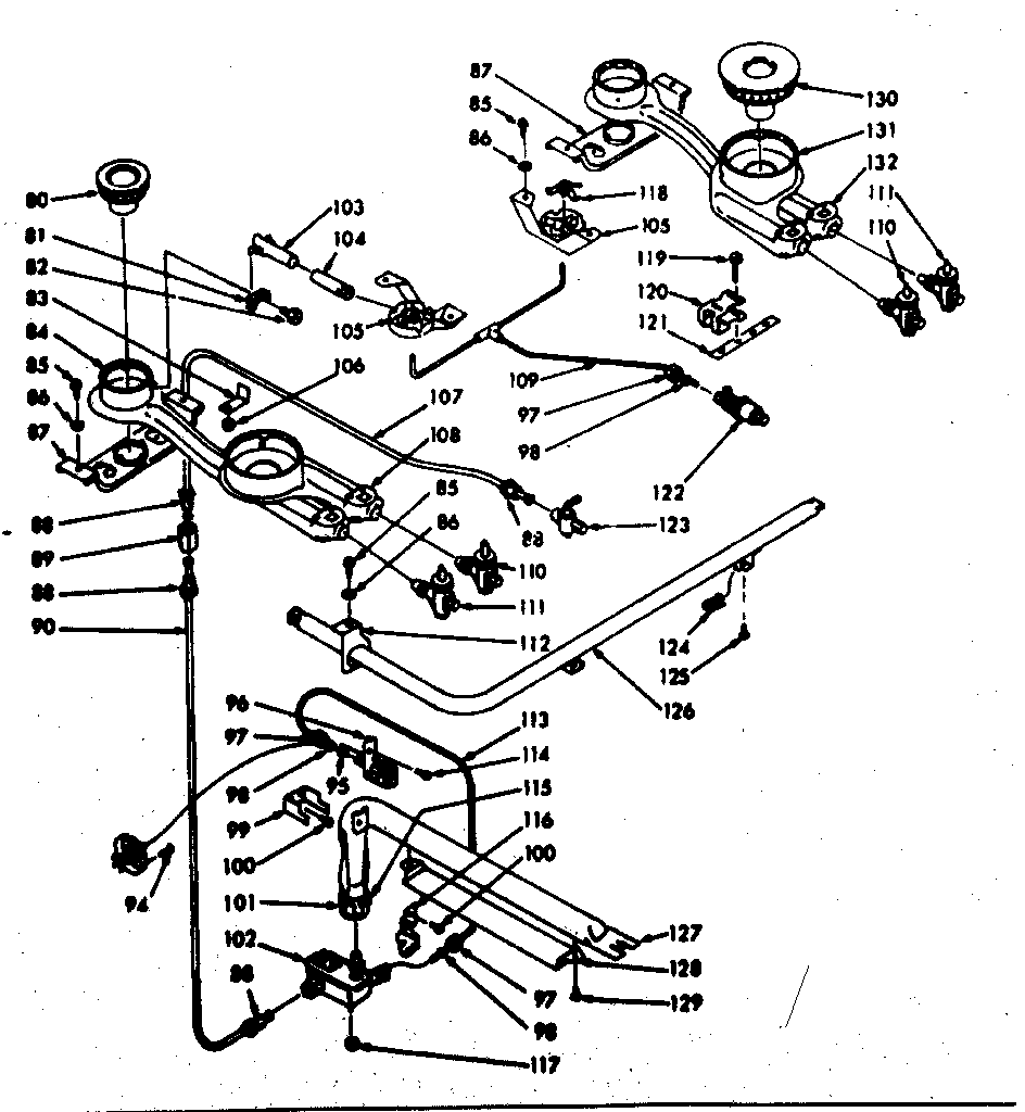 Kenmore 1037337040 burner section diagram