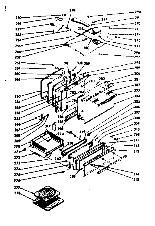 Kenmore 1037337040 oven and broiler doors and locking system diagram