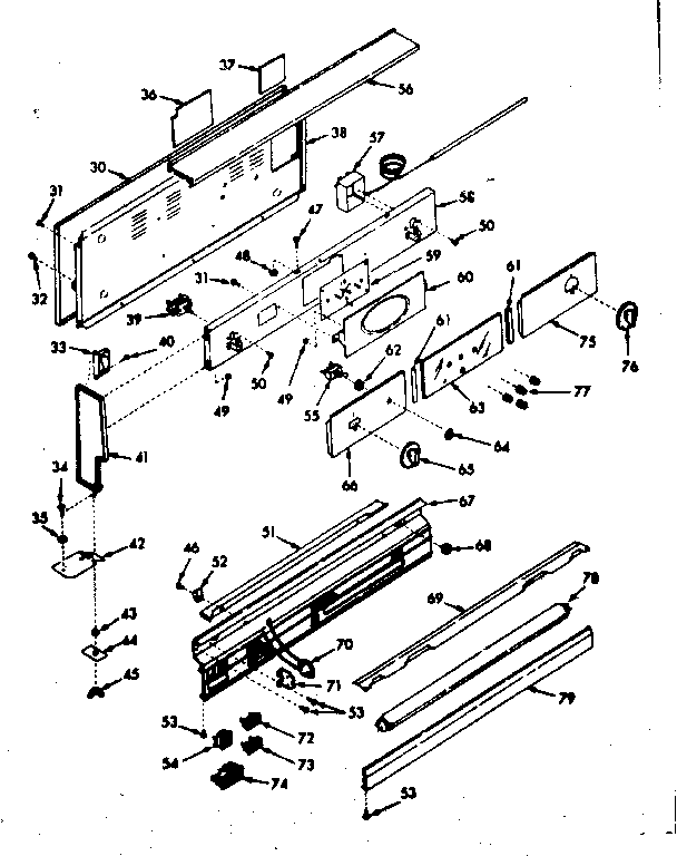 Kenmore 1037377060 backguard section diagram