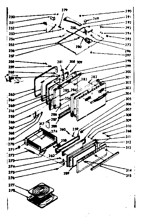 Kenmore 1037377060 oven & broiler doors & locking system diagram