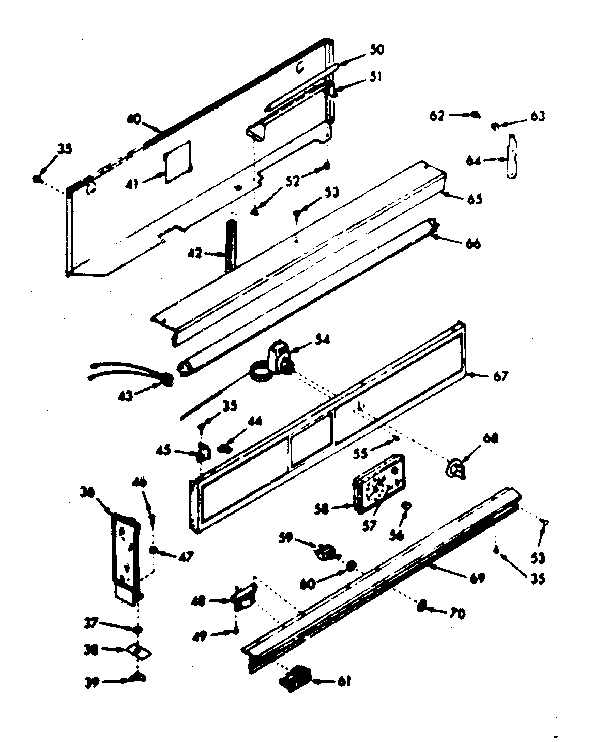Kenmore 1037447020 backguard section diagram