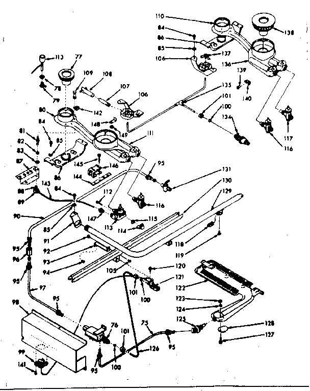Kenmore 1037447020 burner section diagram